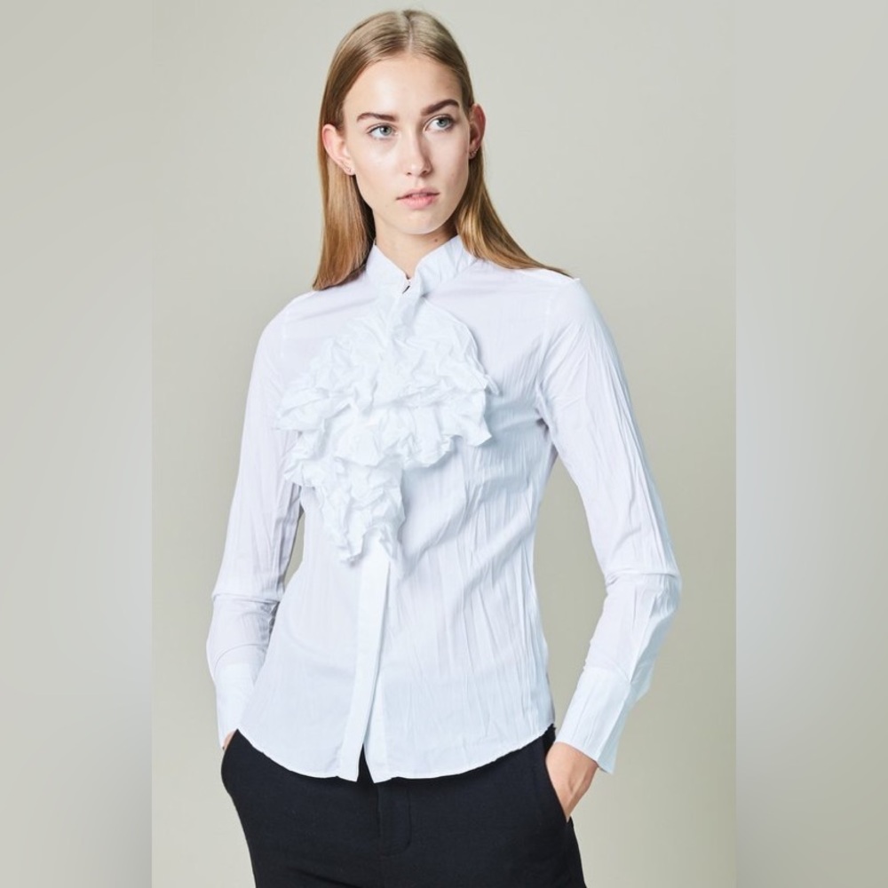 Gugliel Minotti Chest Creased White Shirt